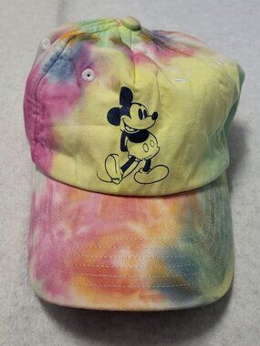 Disney Parks Mickey Mouse Embroidered Pastel Tie Dye Baseball Hat